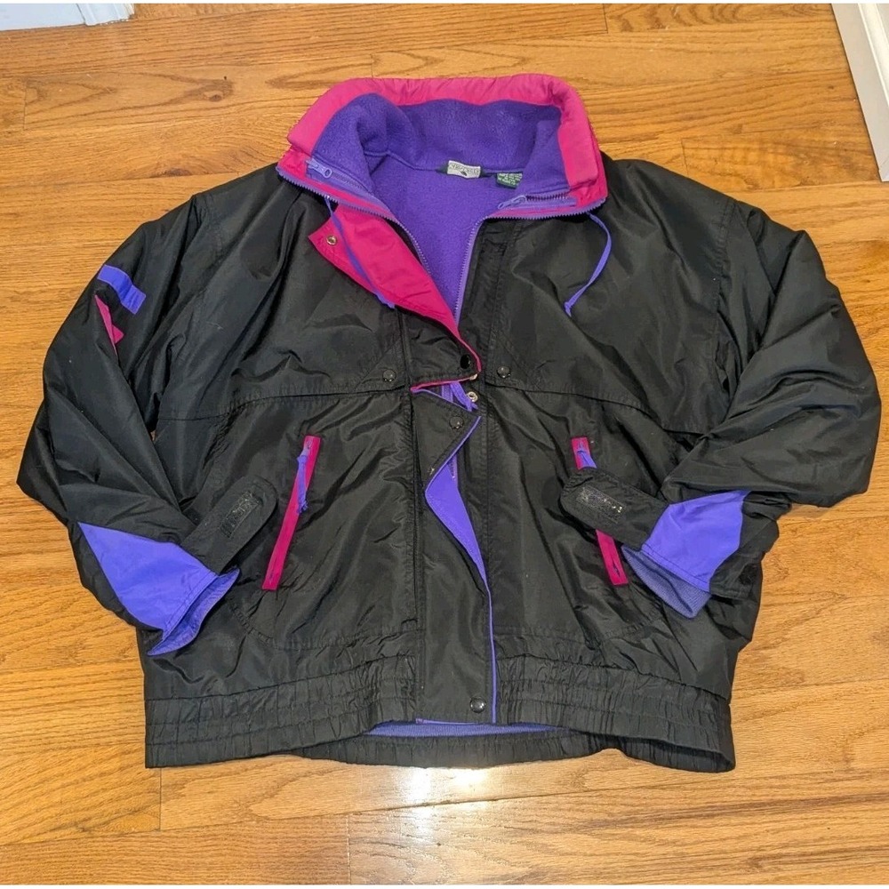 Vintage 90s Gorpcore Ski Jacket 2-in-1 Colorblock Cabin Creek Fleece 1X 16/18